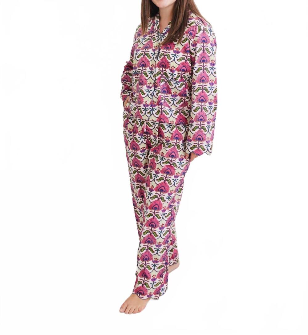 NEW HEART OF GRACE henley pajama pant set in primrose